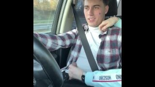 Risky Car Blowjob in Traffic